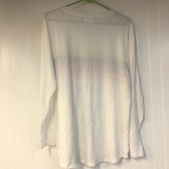 Maurice’s Women's Multicolor Striped Long Sleeve White Top XL Colorful - Picture 3 of 3